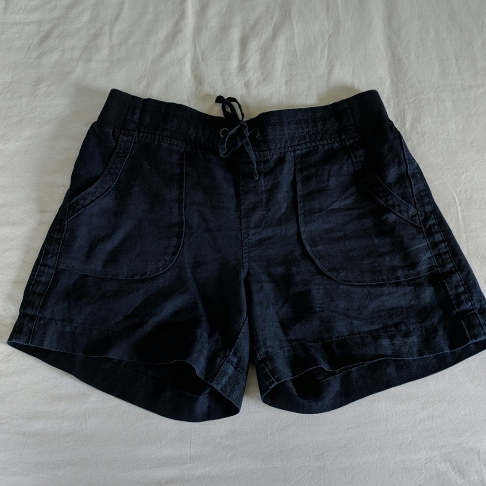 Athleta Linen Navy Blue Shorts Size 4